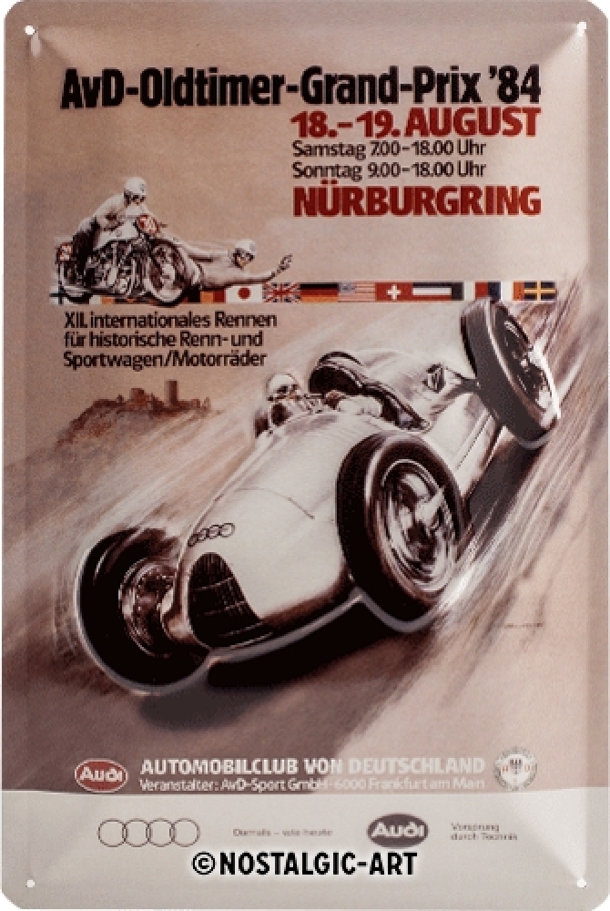 Blechschild - AvD Oldtimer Grand Prix - Nürburgring